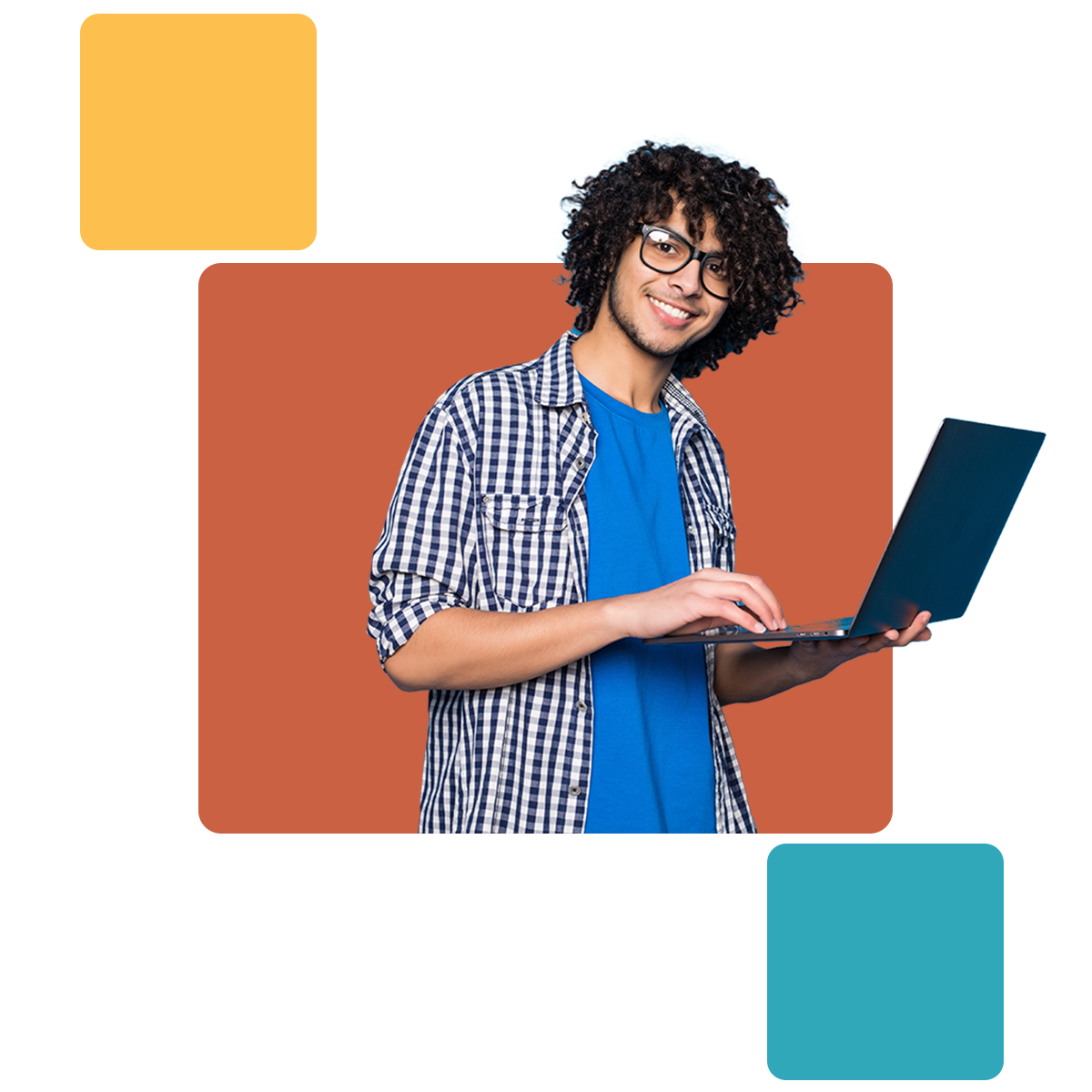 another man with a laptop on his hand